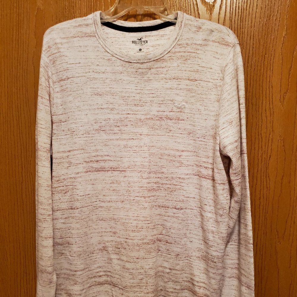 Hollister cream and brown waffle shirt XL